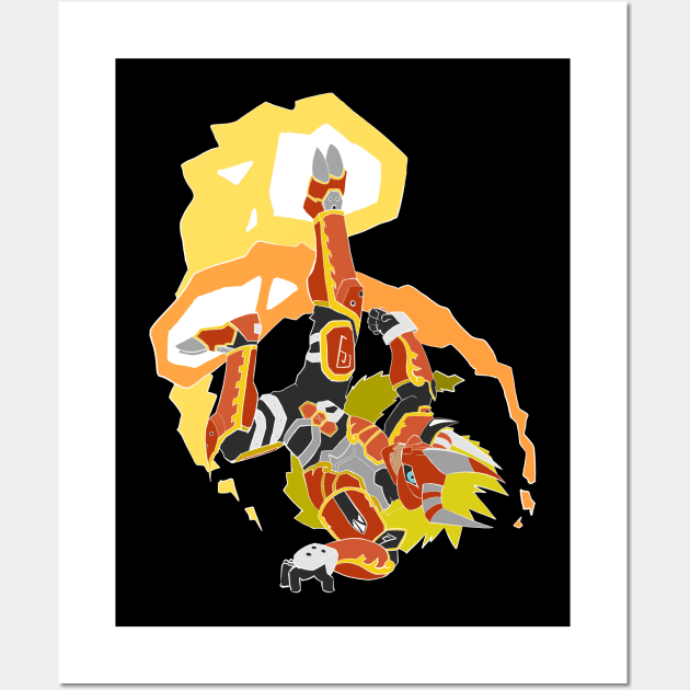 Agnimon flame kick Wall Art by ElecInk